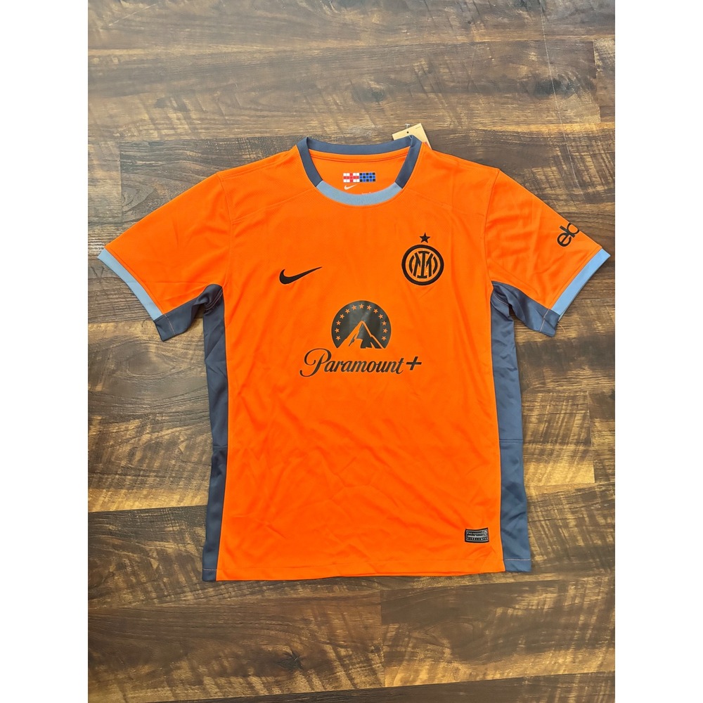 Nike Inter Milan Jersey Mens Large Orange NEW Mansour 23 Third Kit 23/24 Soccer